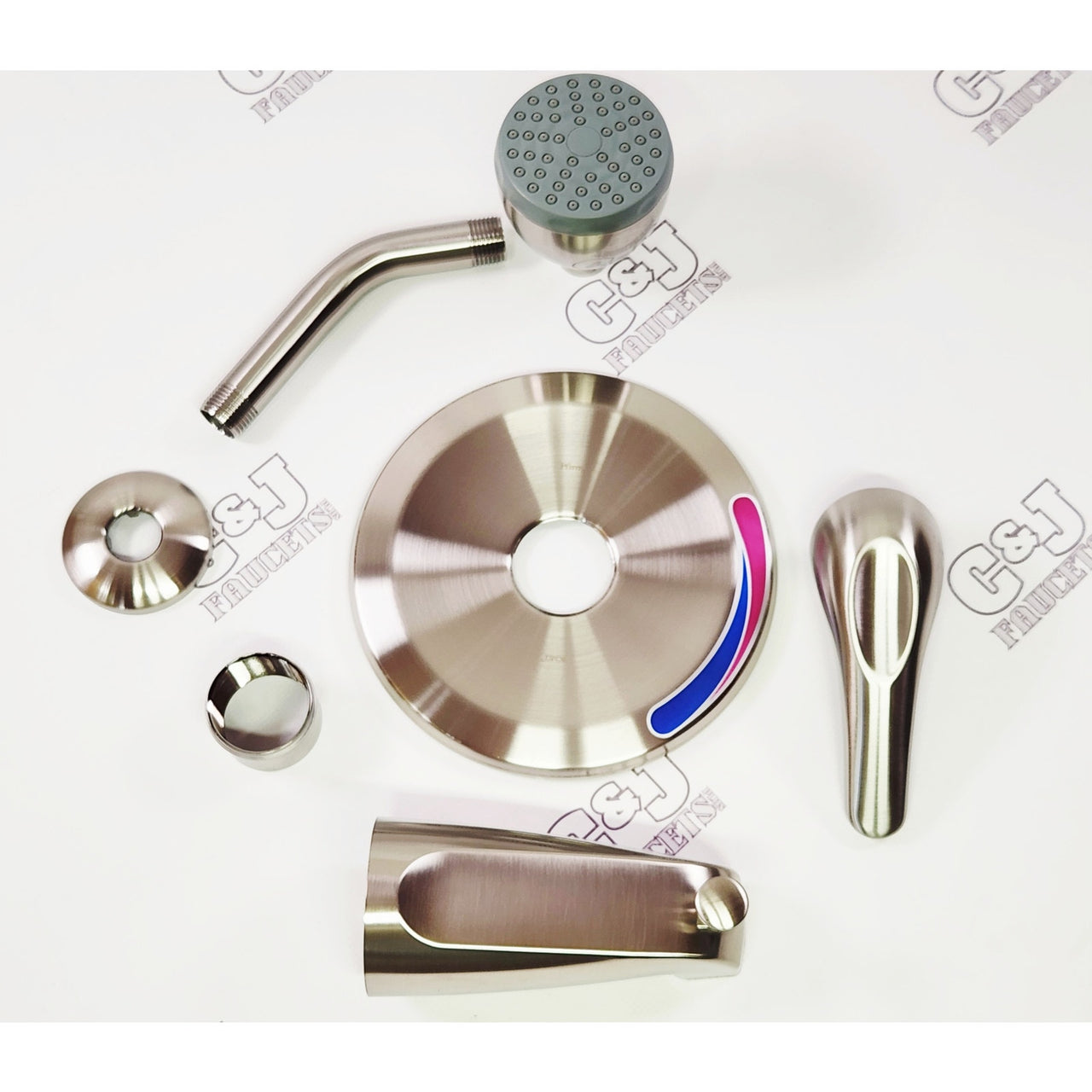Pfister LJ89-030K Pfirst 1.8 GPM Wall Mount Tub and Shower Trim - Brushed Nickel