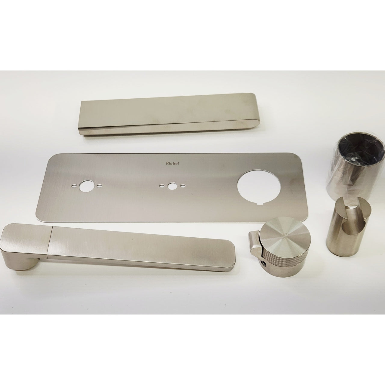 Riobel TFR21BN Fresk Wall Mounted Tub Filler and Hand Shower - Brushed Nickel