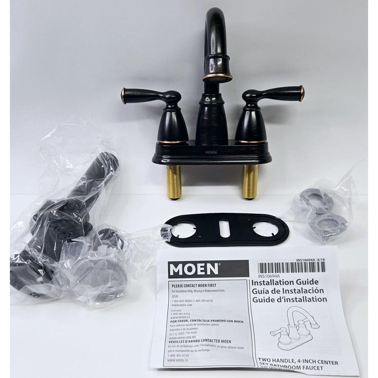 Moen 84943BRB Banbury 4 in. Centerset Bathroom Faucet - Mediterranean Bronze