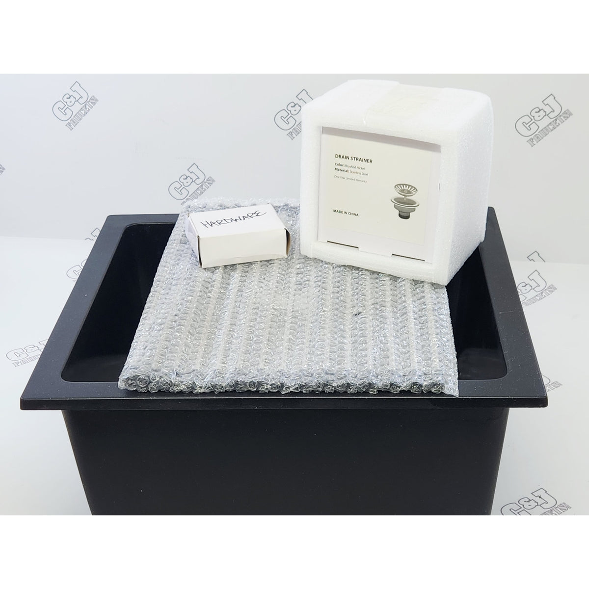 Lordear H-G01-U18B 18x18 Inch Granite Composite Undermount Sink - Matte Black
