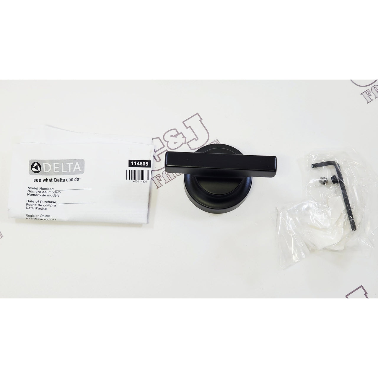 Delta H587BL Tetra Floor Mount Tub Filler T-Lever Handle Only - Matte Black