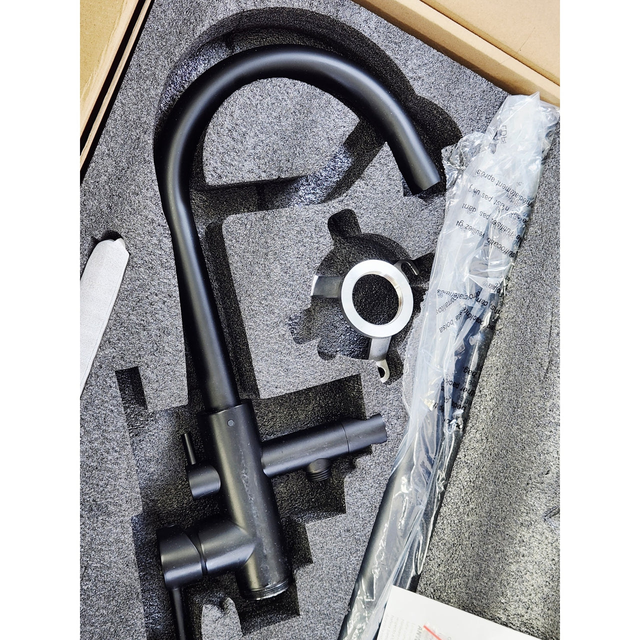 Elegant Lighting FAT-8001MBK Steven Floor Mounted Tub Faucet - Matte Black READ