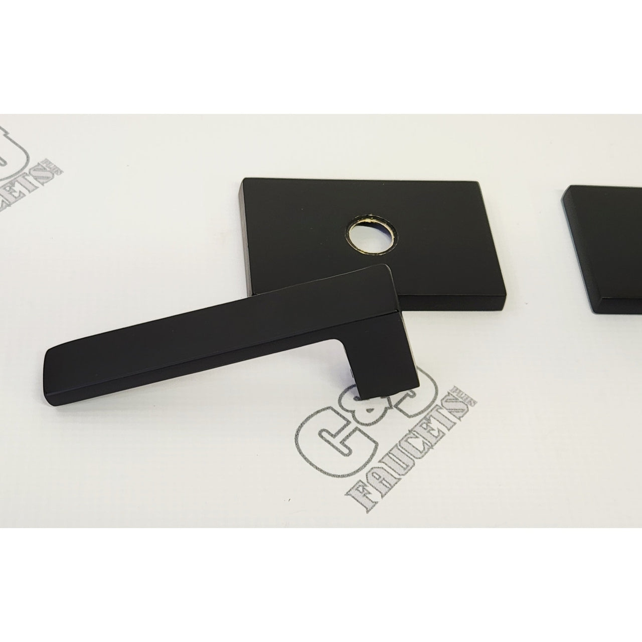 Emtek 5052DTUS19 Dumont Privacy Lever Handle Rectangular Rosette - Flat Black