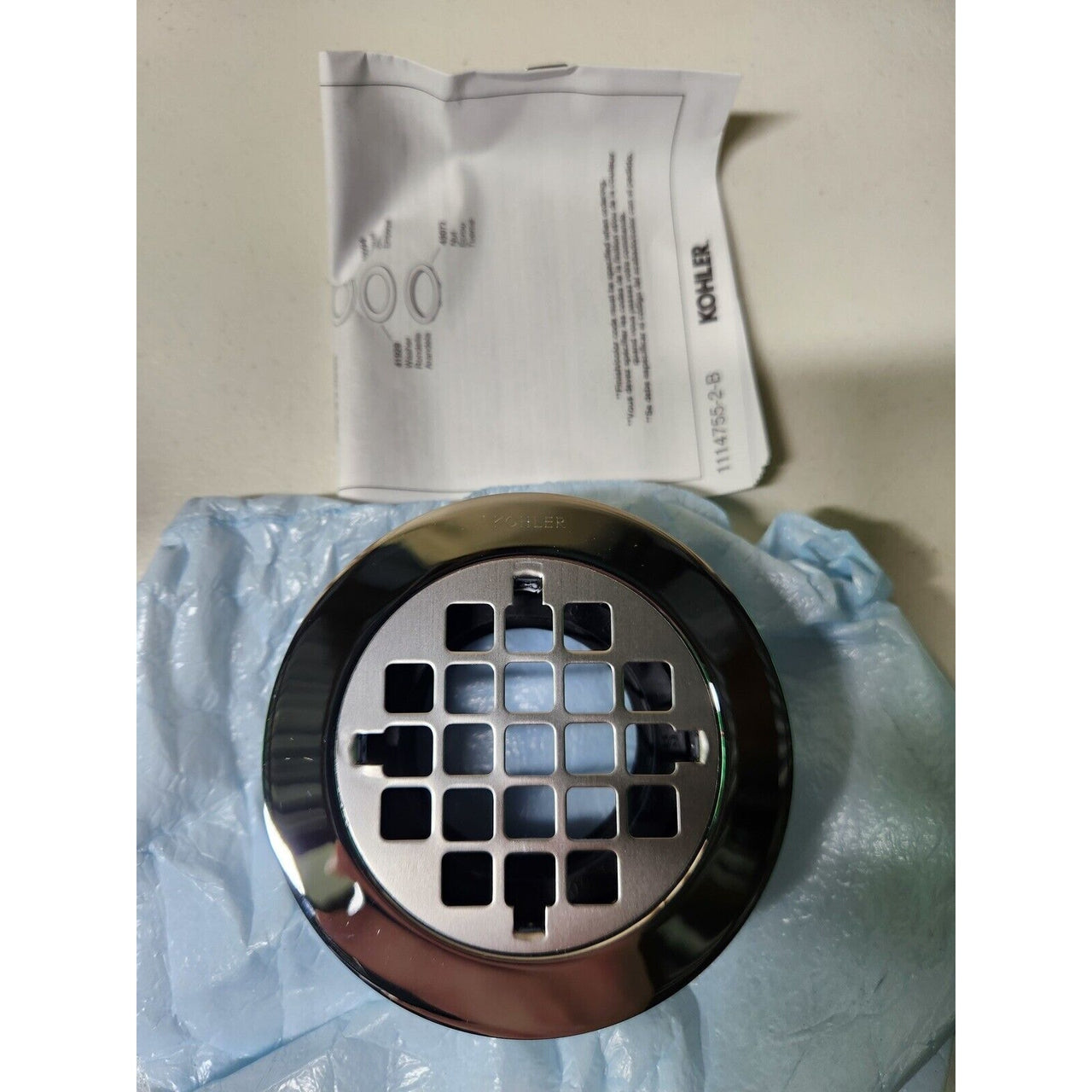 Kohler 9132-CP Round Shower Drain - Polished Chrome