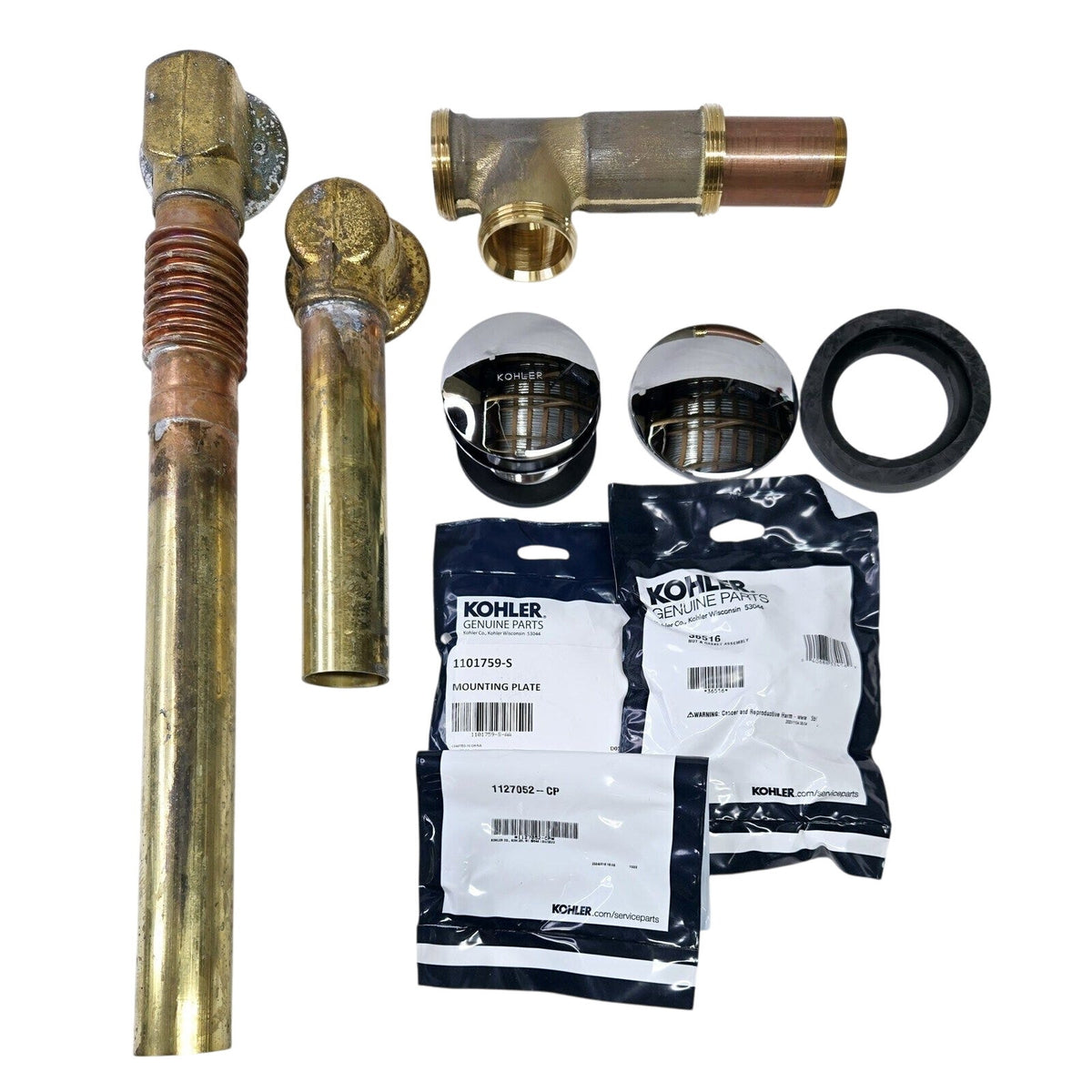 Kohler 7259-CP 1-1/2" Toe Tap Tub Drain Kit - with Overflow - Polished Chrome