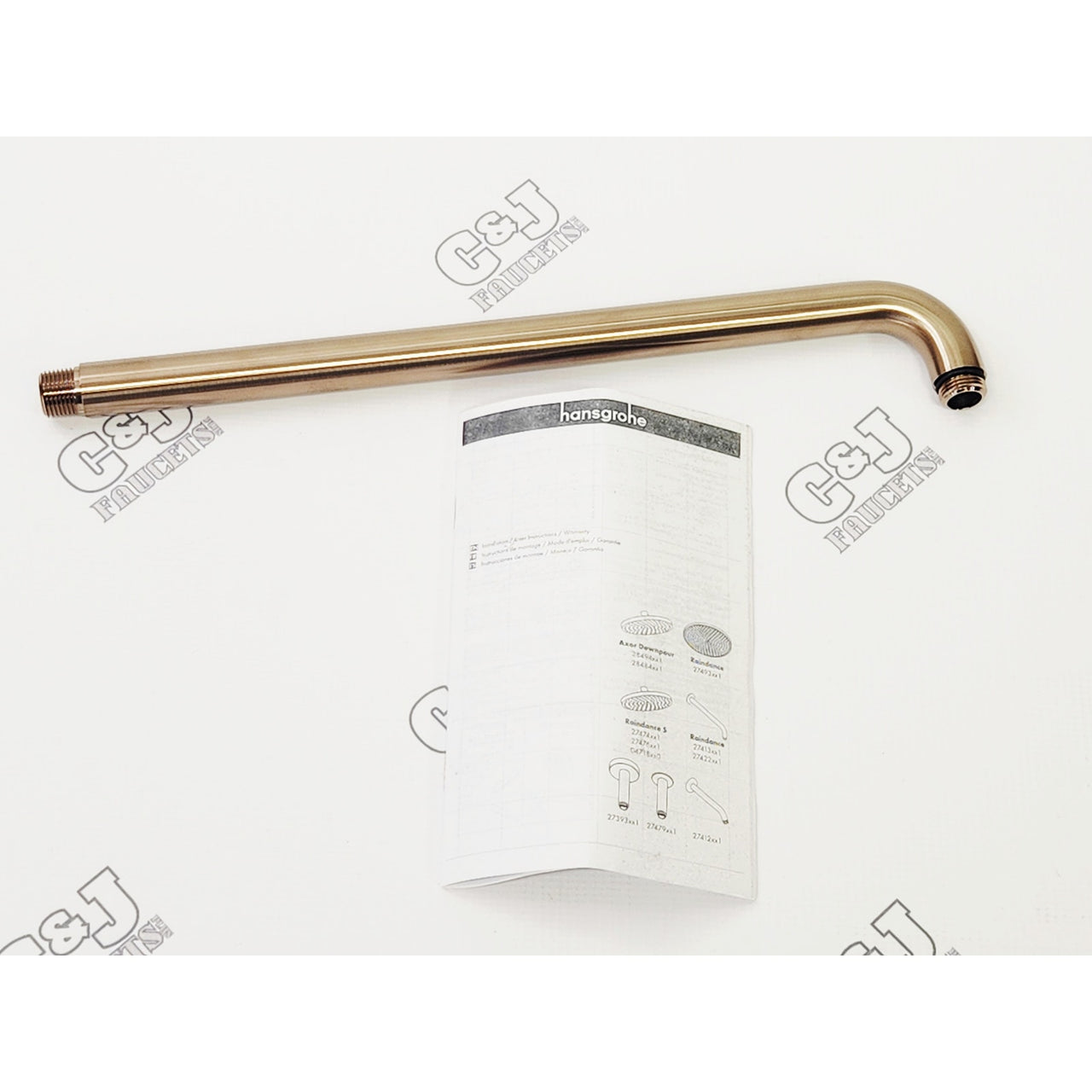 hansgrohe 27413141 Raindance 15" Shower Arm and Escutcheon - Brushed Bronze READ