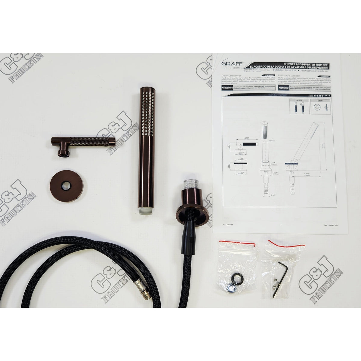 Graff G-6156-LM57B-BRB-T Harley 1.5 GPM Hand Shower - Brushed Tuscan Bronze