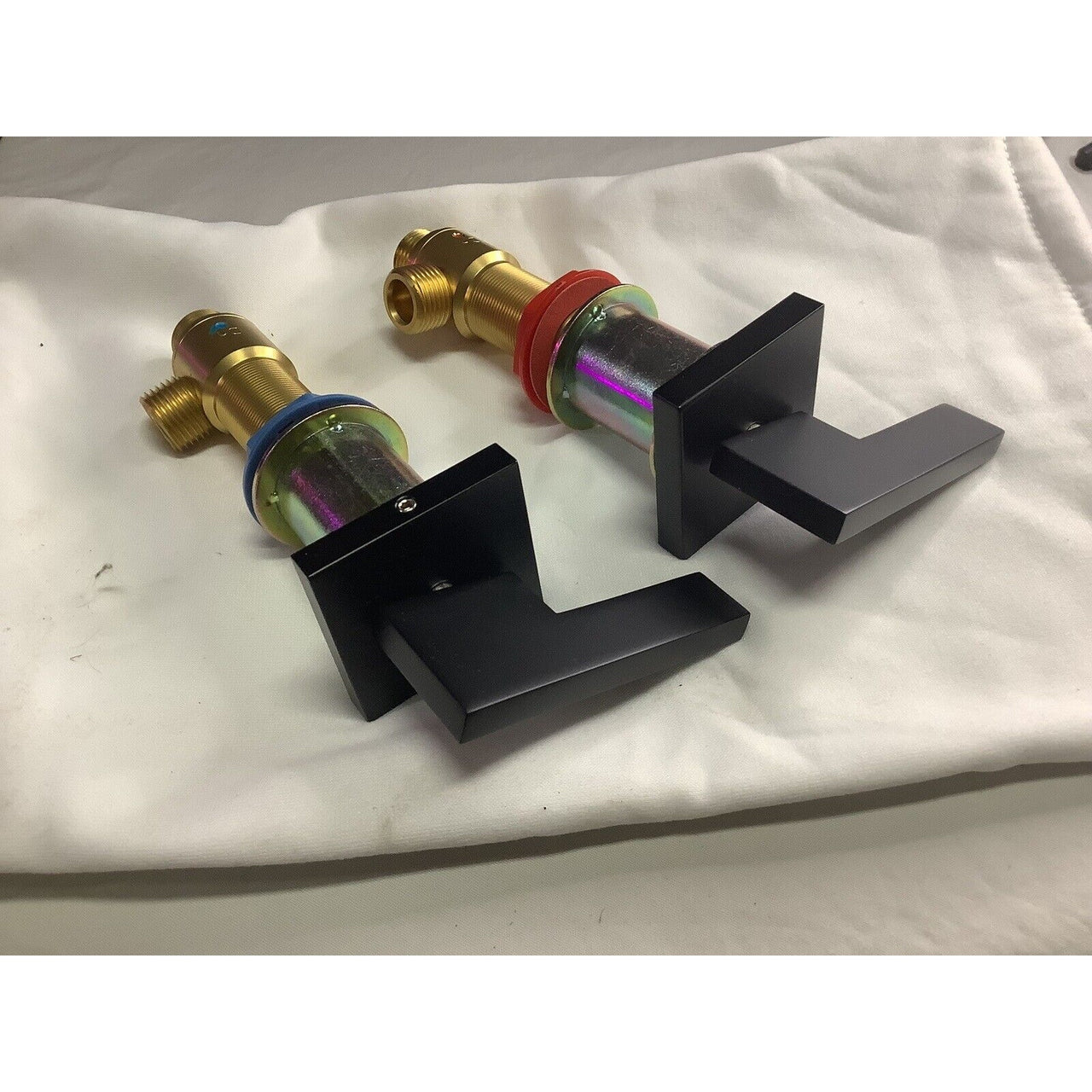 Signature Hardware 457575 Ultra Widespread Bathroom Faucet HANDLES ONLY - Black