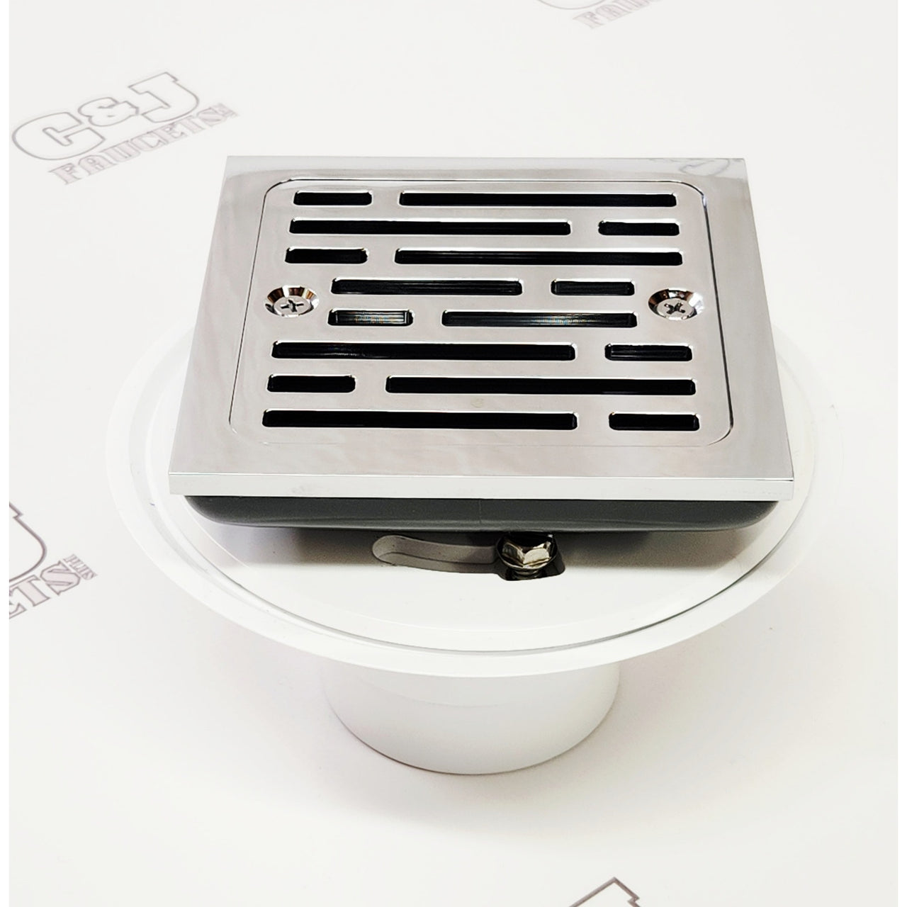 Delta DT062412 4" Square Tile-In Bathroom Shower Drain - Chrome