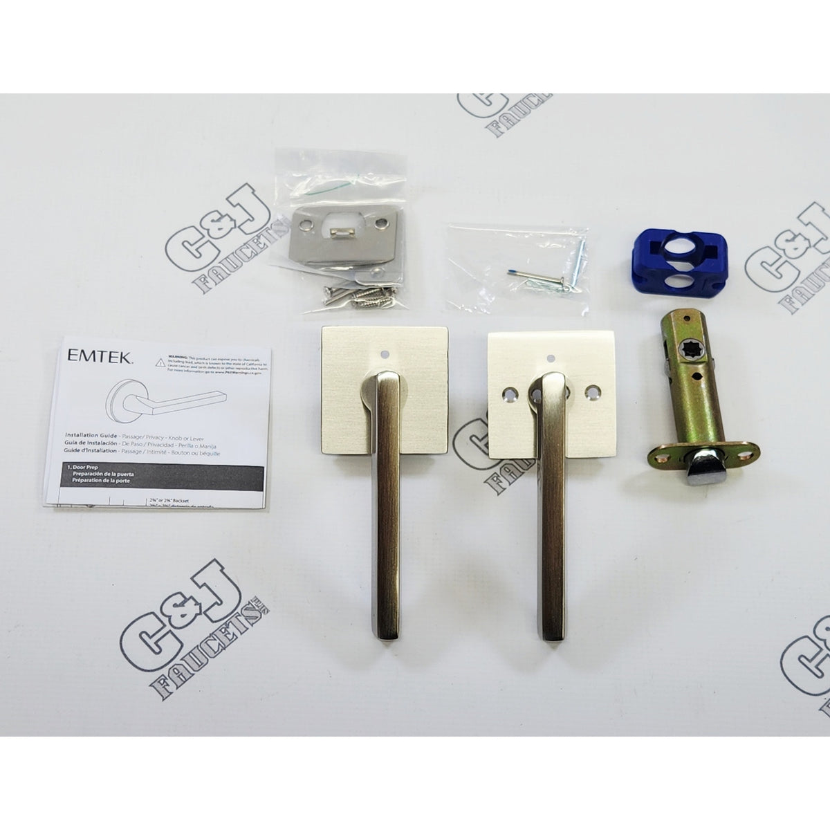 Emtek 5210HLOLHUS15 Helios Left Handed Passage Lever Handle - Satin Nickel READ