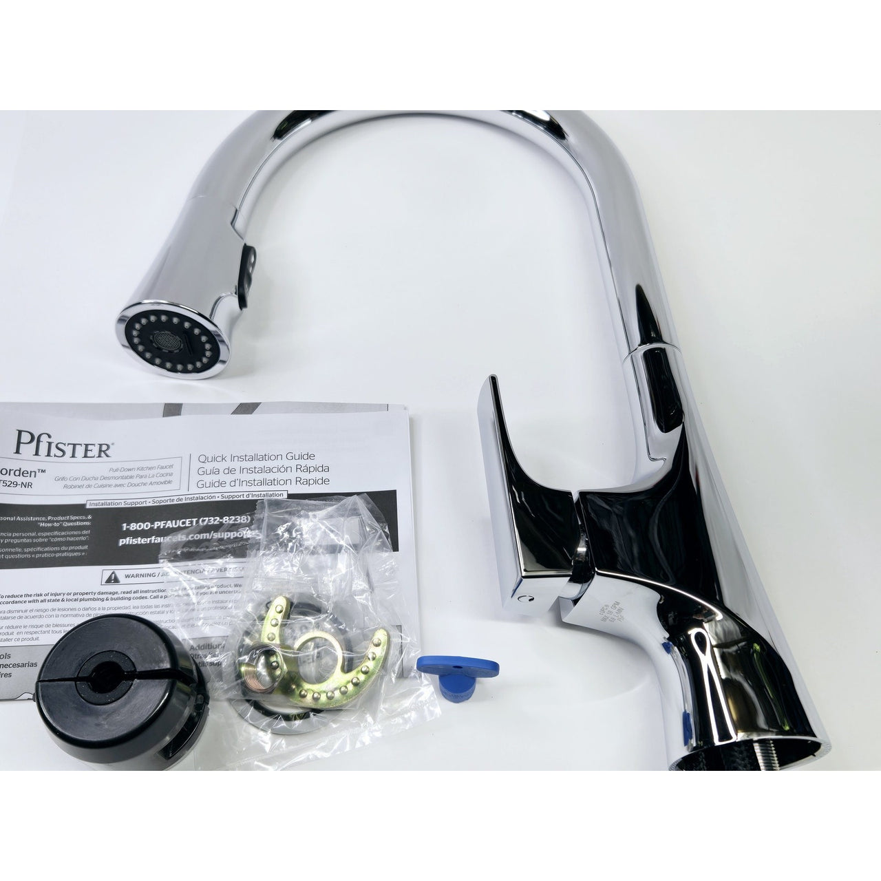 Pfister GT529-NRC Norden 1-Handle Pull-Down Kitchen Faucet - Polished Chrome