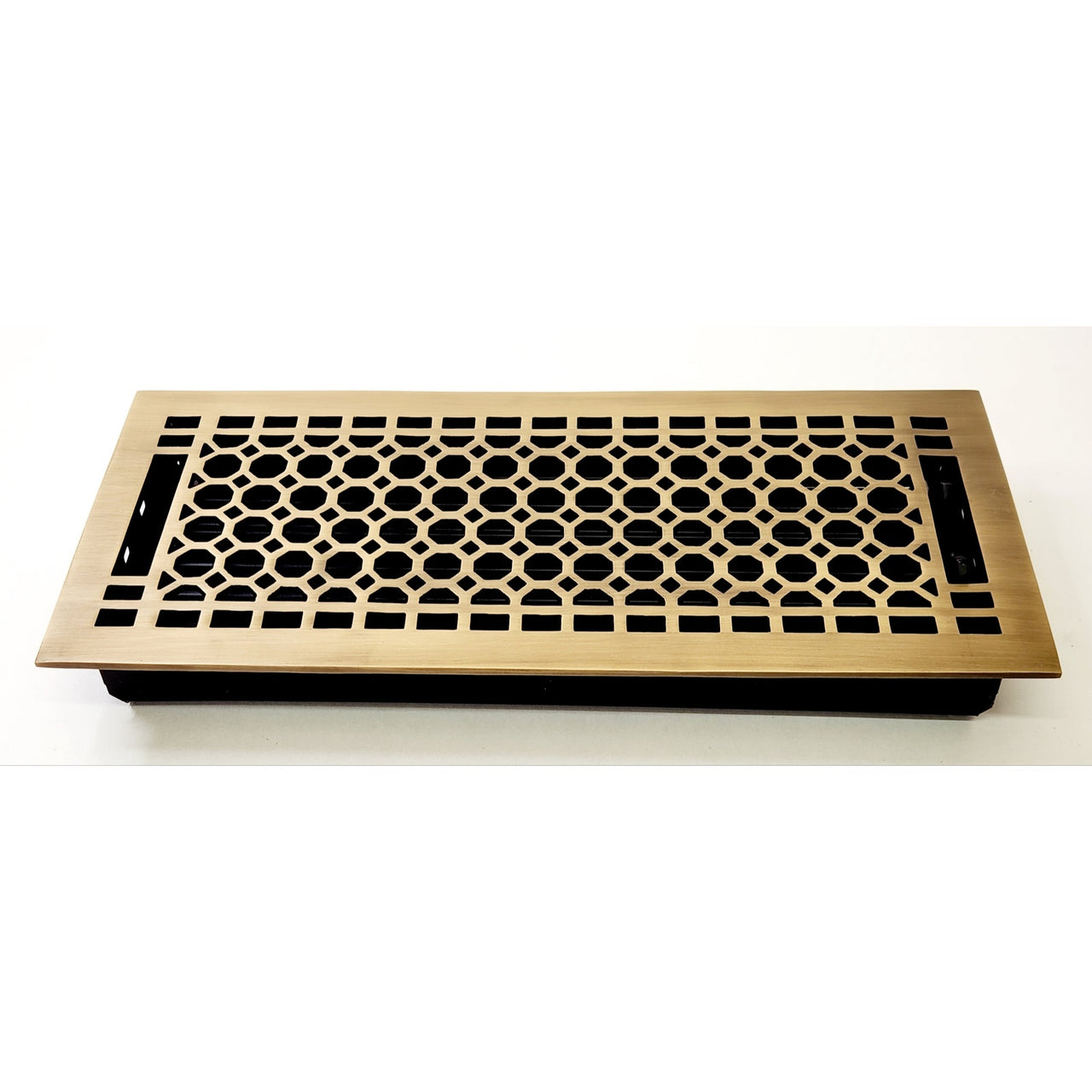 Signature Hardware 301657 Honeycomb 6"x14" Brass Floor Register - Antique Brass