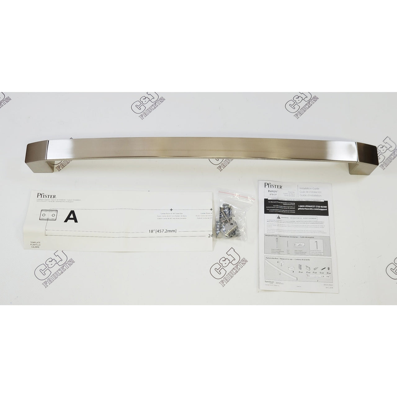 Pfister BTB-DF2K Kenzo 24" Bathroom Towel Bar - Brushed Nickel
