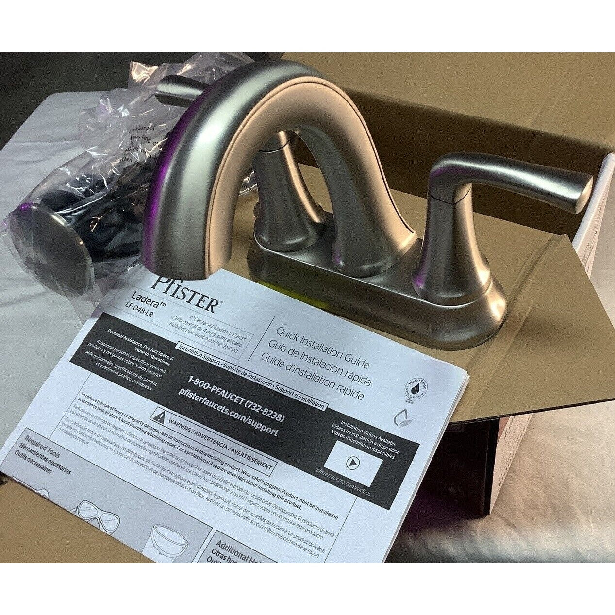 Pfister LF-048-LRGS Ladera Centerset 2-Handle Bathroom Faucet - Brushed Nickel
