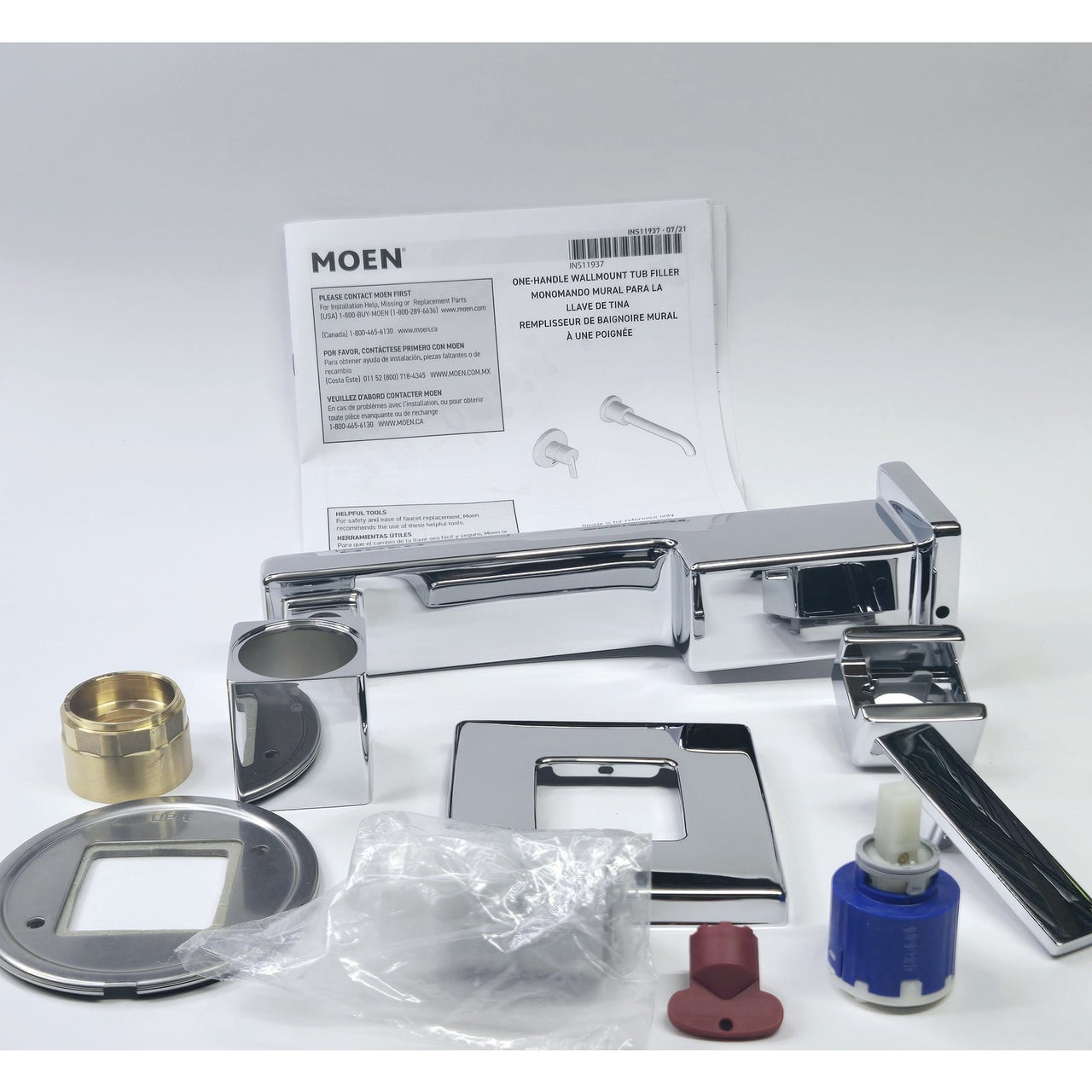 Moen WTS911 90 Degree Single Handle Wall Mount High Flow Tub Filler - Chrome