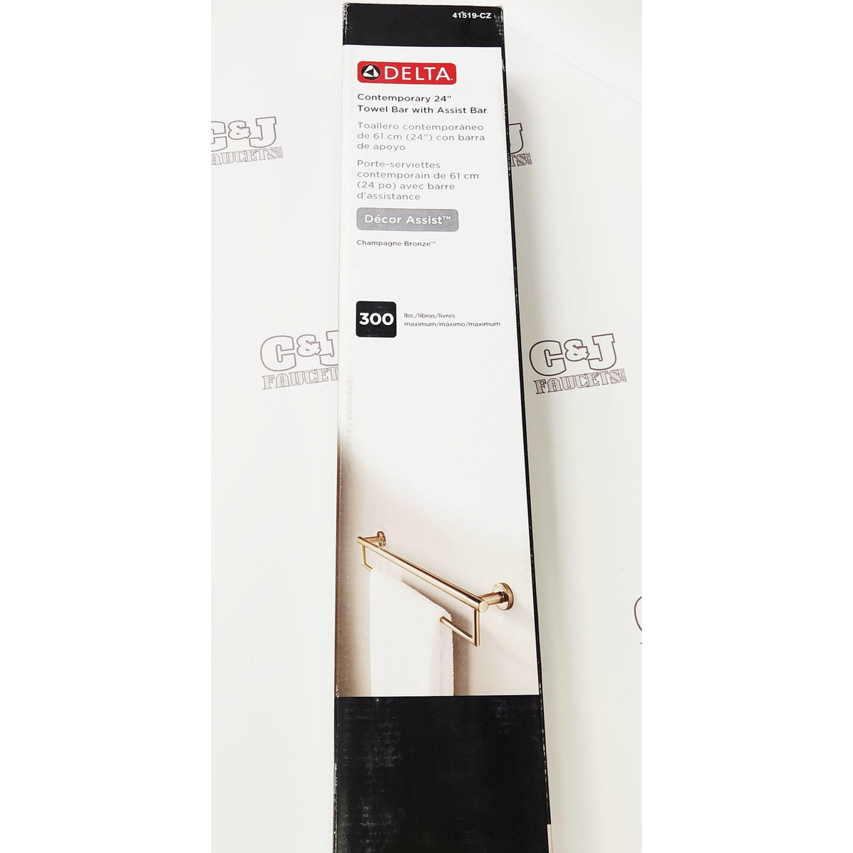 Delta 41519-CZ BathSafety Contemporary Bathroom Towel Bar - Champagne Bronze