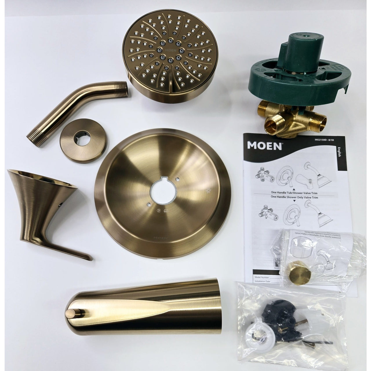 Moen 82518BZG Findlay Single-Handle 6-Spray Tub and Shower Faucet - Bronzed Gold