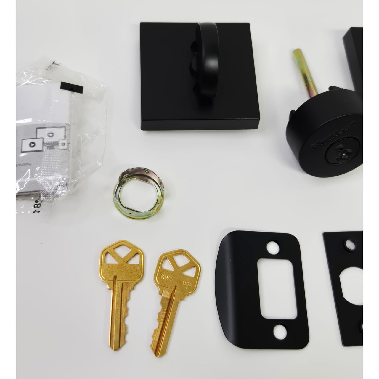 Kwikset 91580-085 Halifax Square Single Cylinder Deadbolt - Matte Black