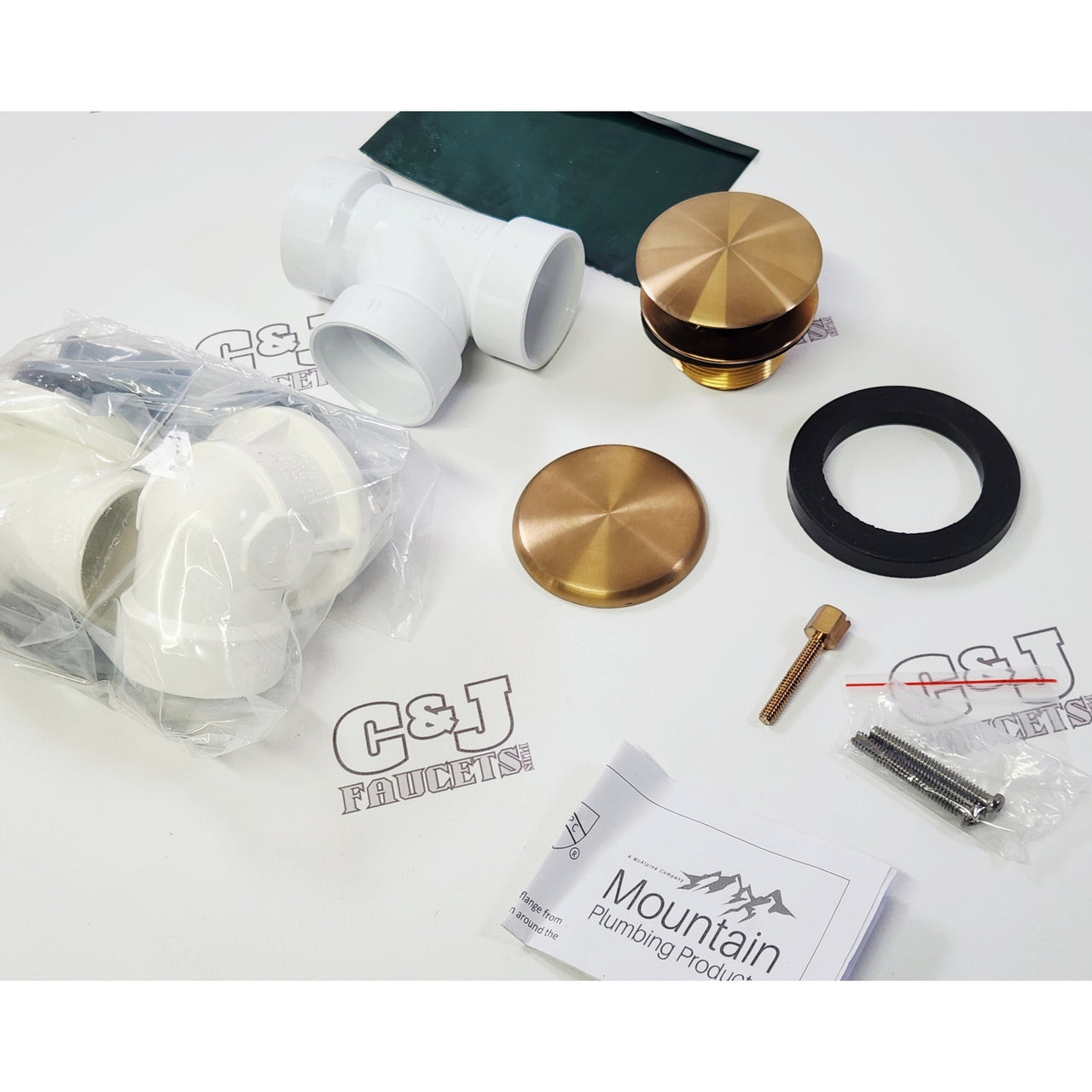 Mountain Plumbing BDWUNVP/CHBRZ EZ-Click Tub Drain Half Kit - Champagne Bronze