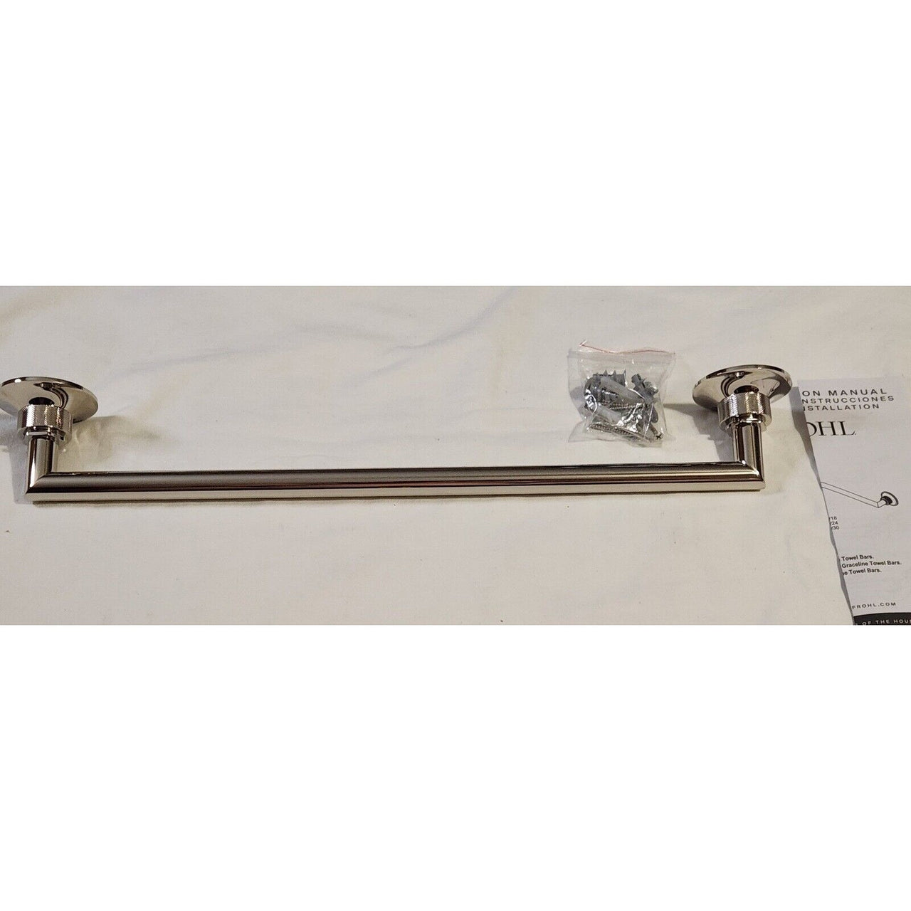 Rohl MBG1/18PN Graceline Wall Mount 18" Single Towel Bar - Polished Nickel