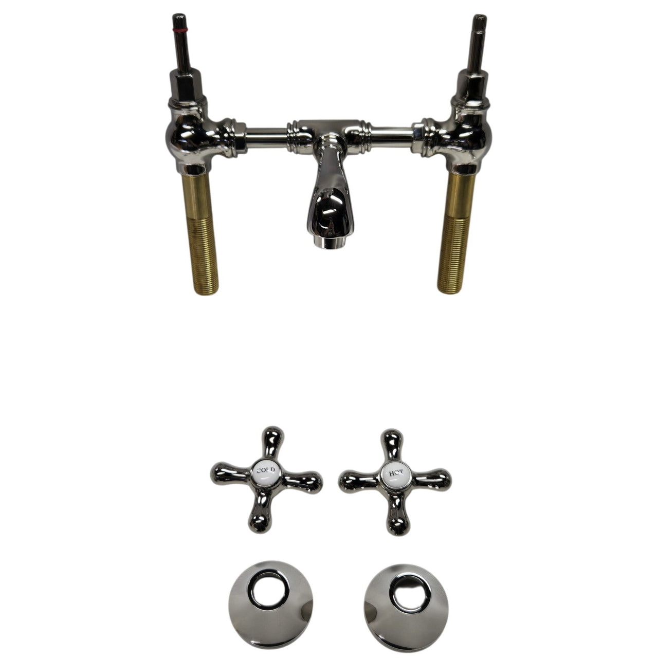 Signature Hardware 320276 Monroe Bridge Widespread Bathroom Faucet-PolishedNicke