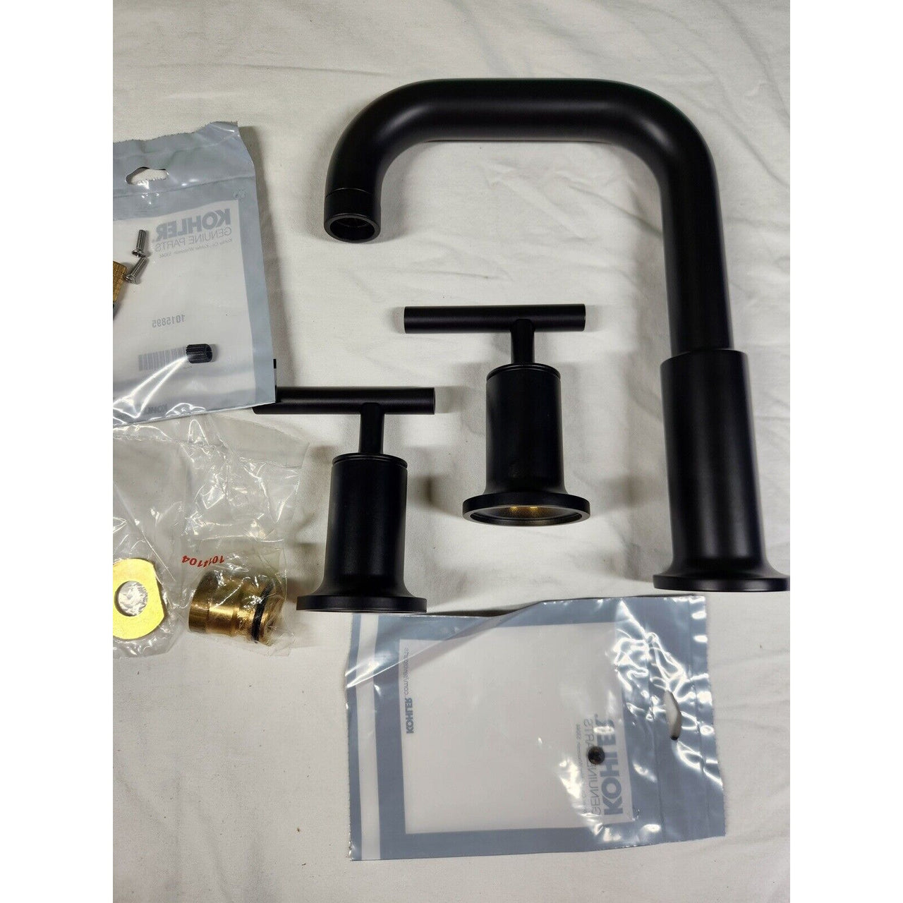 Kohler T14428-4-BL Purist Deck-Mount Bathtub Faucet Trim - Matte Black