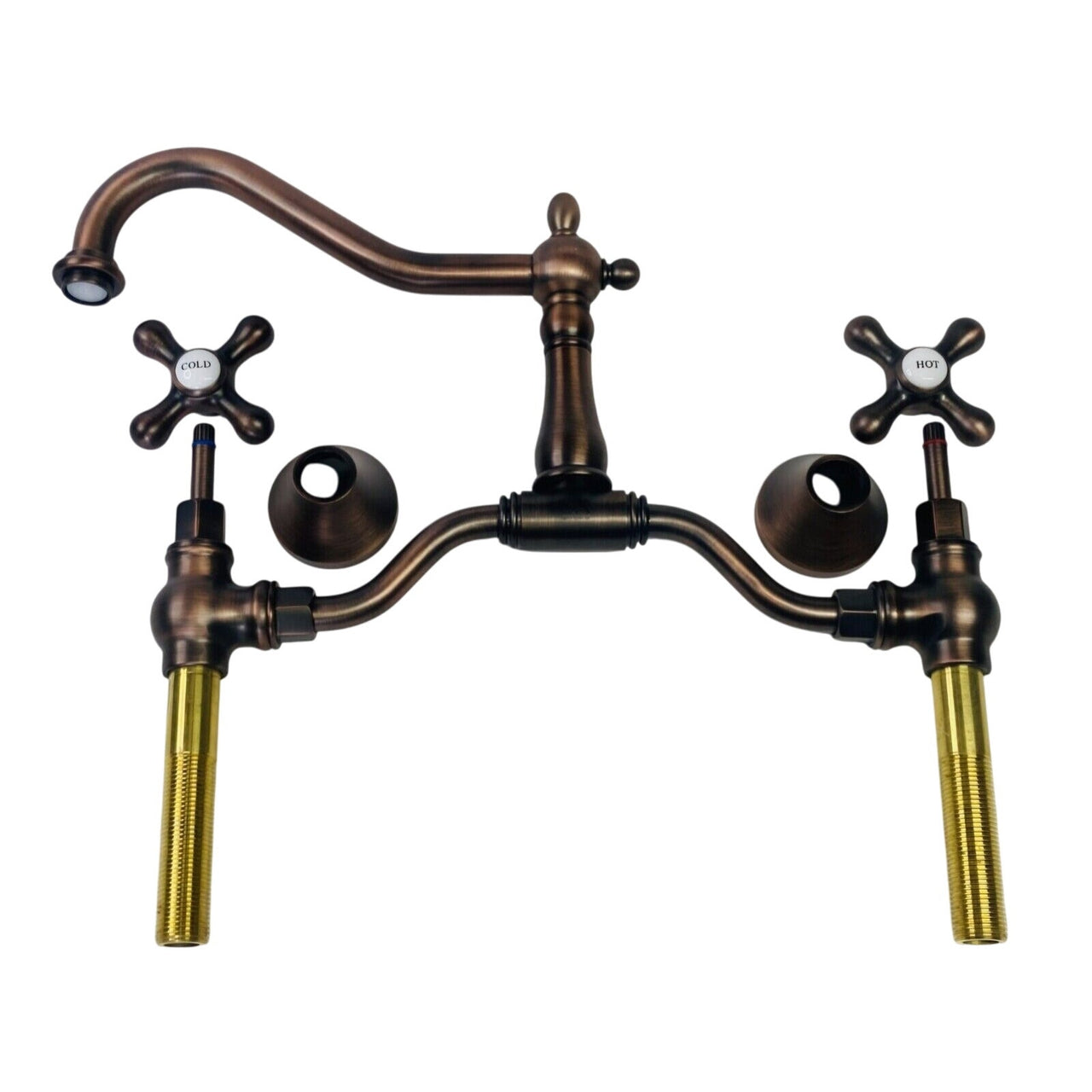Signature Hardware 320456 Elnora Widespread Bridge Bath Faucet-Oil Rubbed Bronze