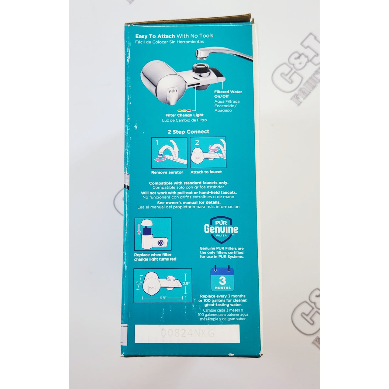 PUR PFM400H PLUS Horizontal Faucet Mount Water Filtration System - Chrome