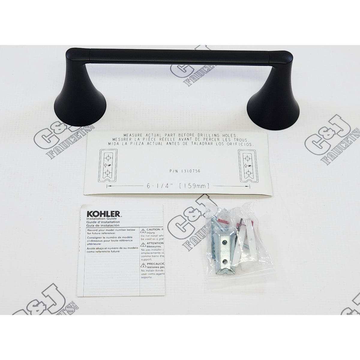 Kohler 35934-BL Buckley Wall Mount Toilet Paper Holder - Matte Black READ