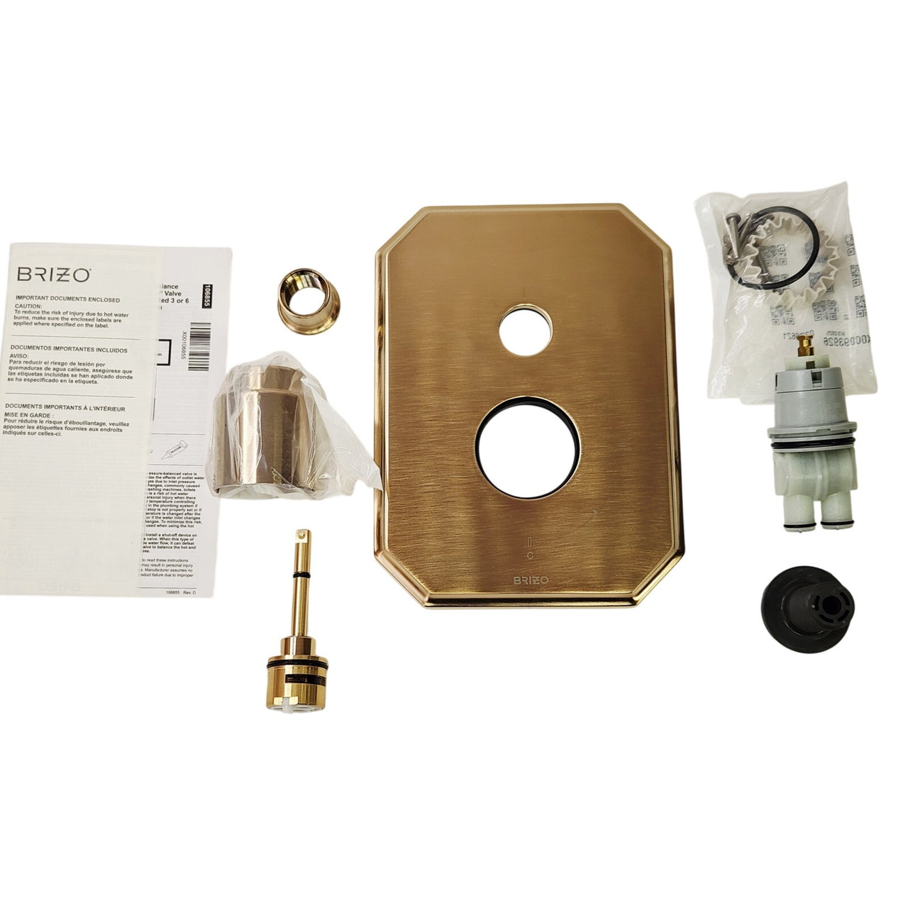 Brizo T75P565-GLLHP Beauclere Pressure Balanced Valve Trim - Luxe Gold