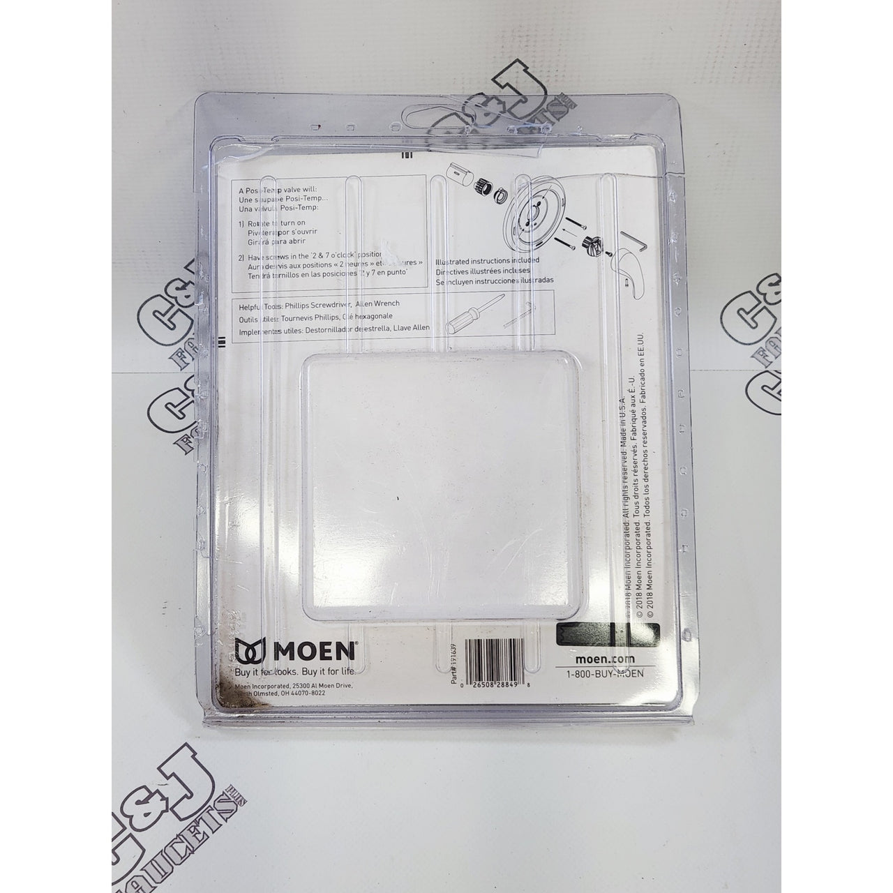 Moen 181119 Posi-Temp 7" Shower Valve Trim Escutcheon Kit - Chrome READ