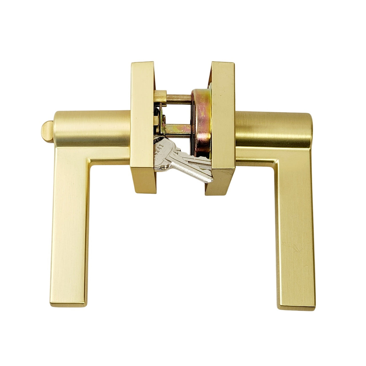 Miseno MLK1022SB Lorton Single Cylinder Entry Door Lever Set - Satin Brass