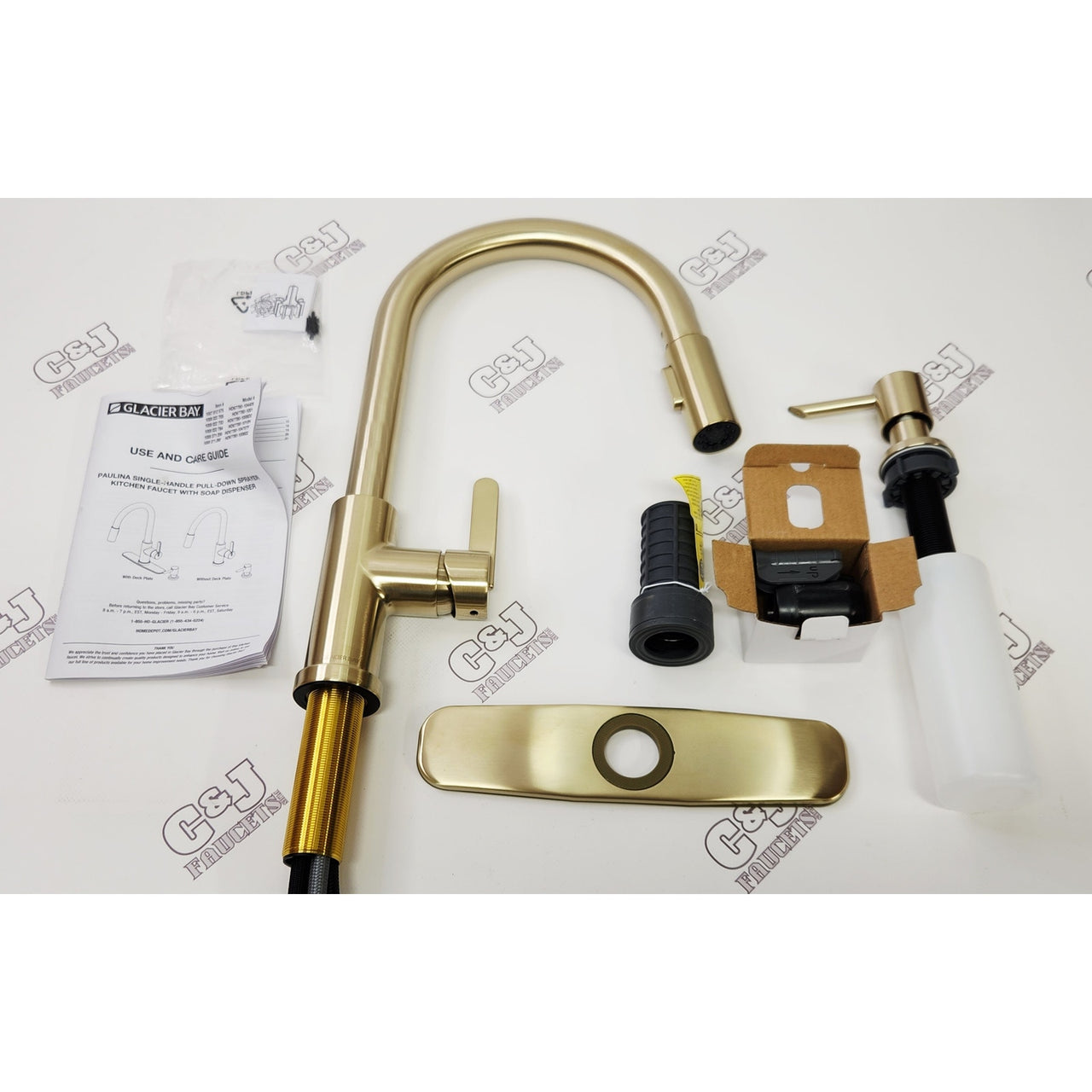 Glacier Bay 1007 812 575 Paulina Single Handle Kitchen Faucet - Matte Gold
