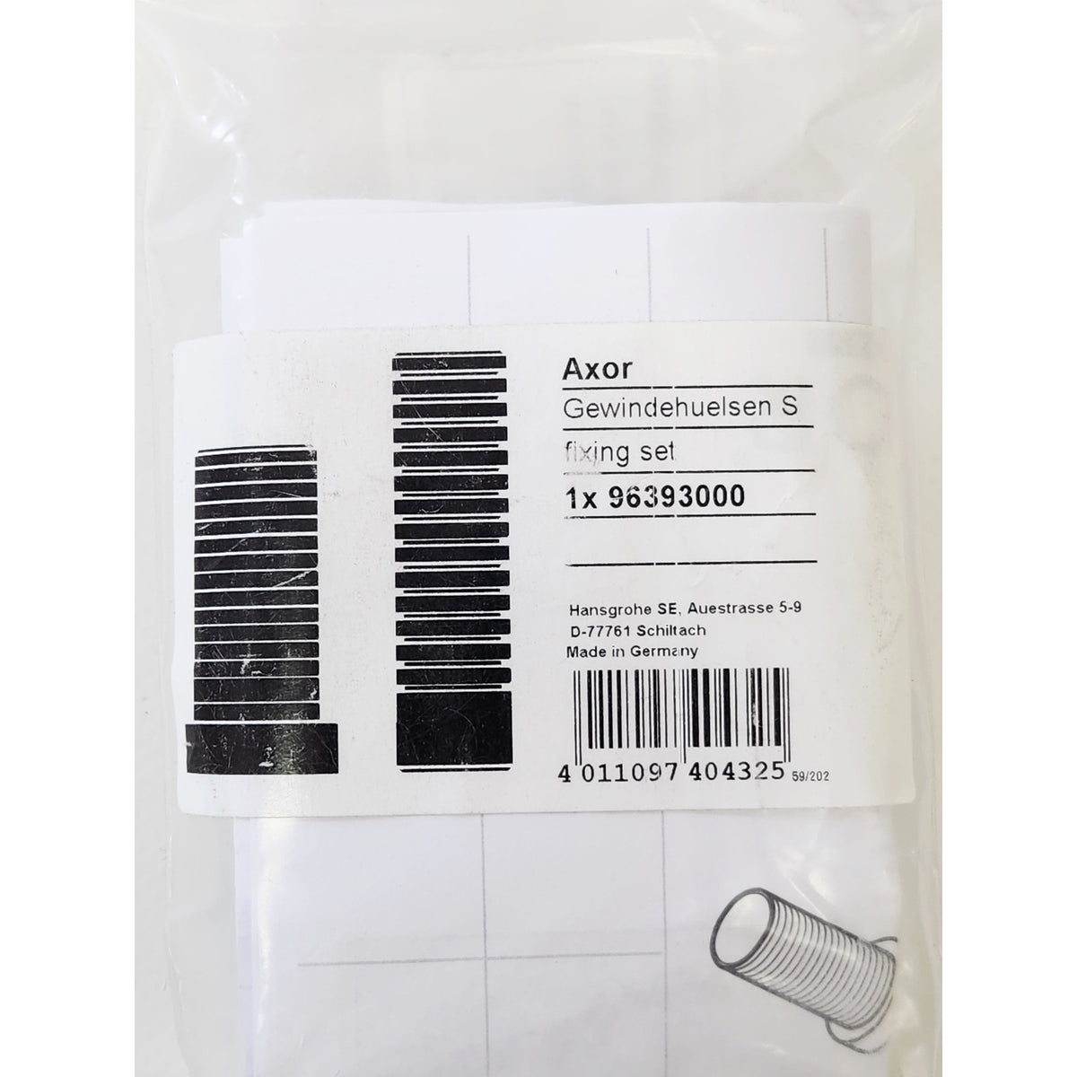 hansgrohe 96393000 Axor 3-Hole Bath Mixer Fixing Set Replacement Part - White