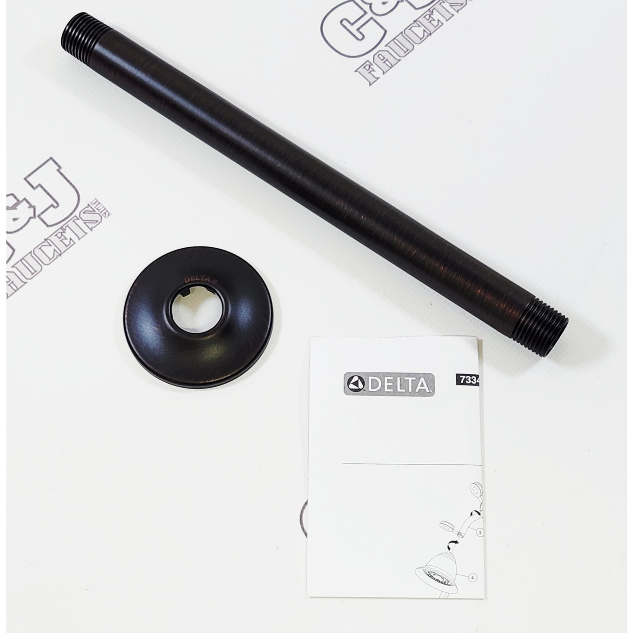 Delta U4999-RB 10" Ceiling Mount Shower Arm and Flange - Venetian Bronze