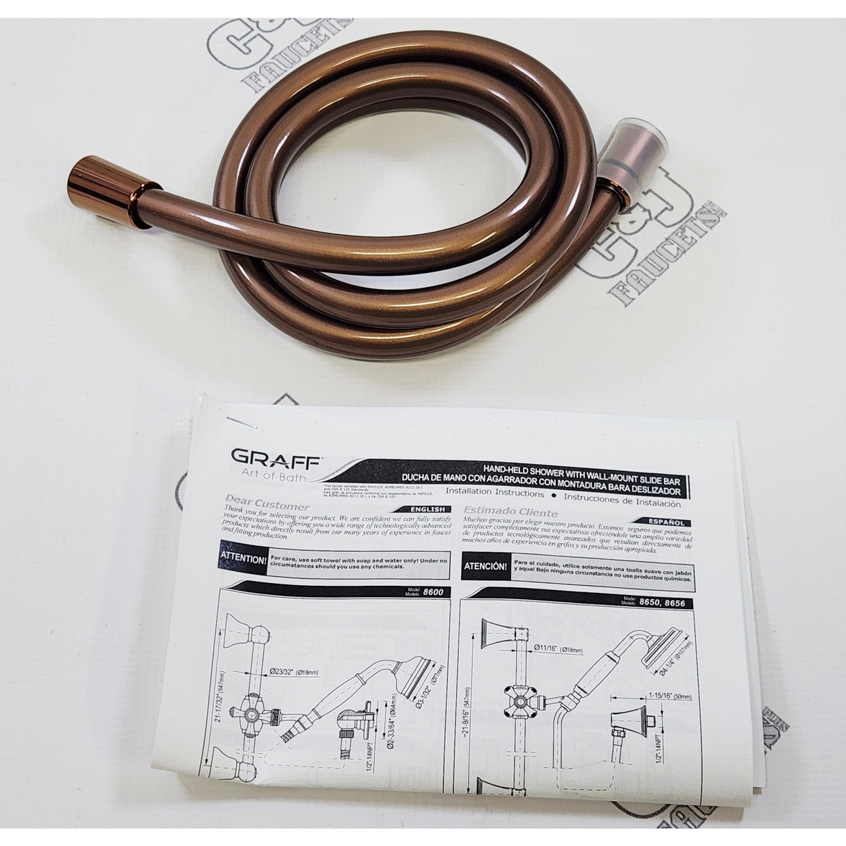 Graff G-8606-RG 59" Smooth Flex Shower Hose - ORosa PVD