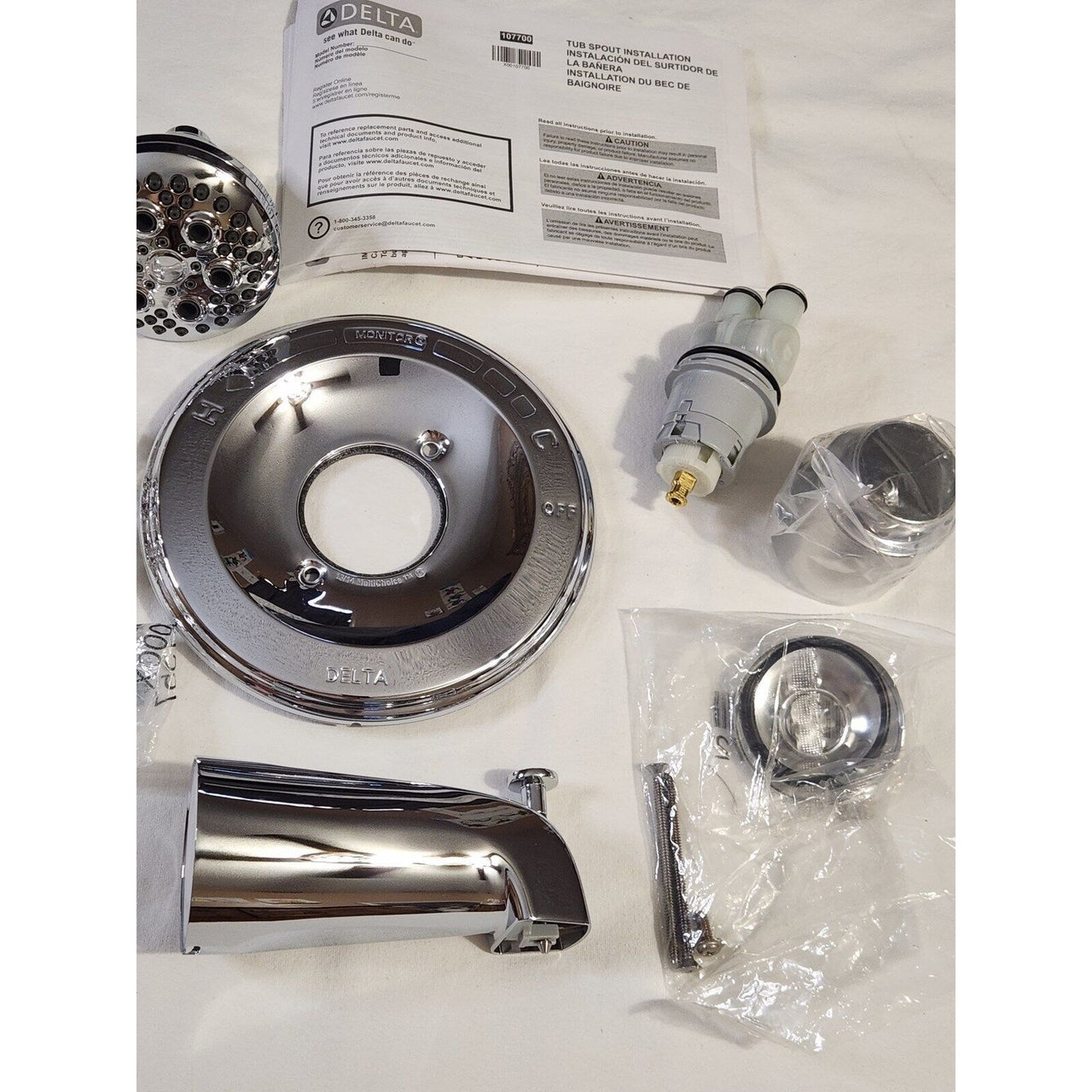 Delta T13422 Classic 1-Handle Tub and Shower Faucet Trim Kit, No Valve - Chrome