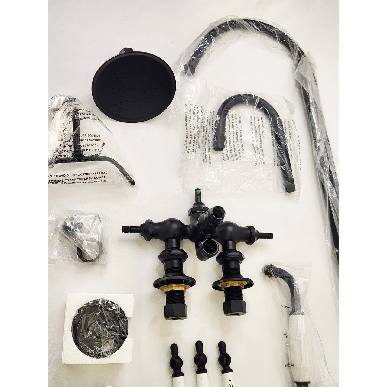 Signature Hardware 479745 Gooseneck Wall Mount Tub/Shower Conversion-Matte Black