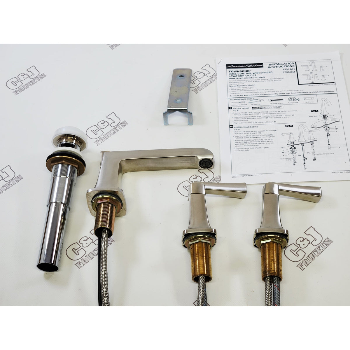 American Standard 7353841.295 Townsend 1.2GPM Widespread Faucet - Brushed Nickel