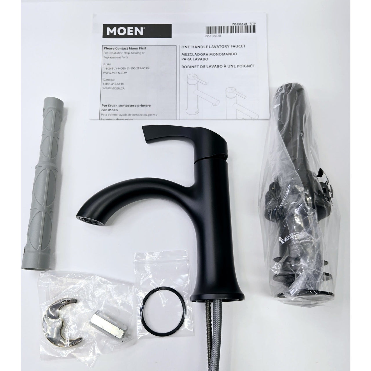 Moen 84466BL Korek Single Hole Single-Handle Bathroom Faucet - Matte Black