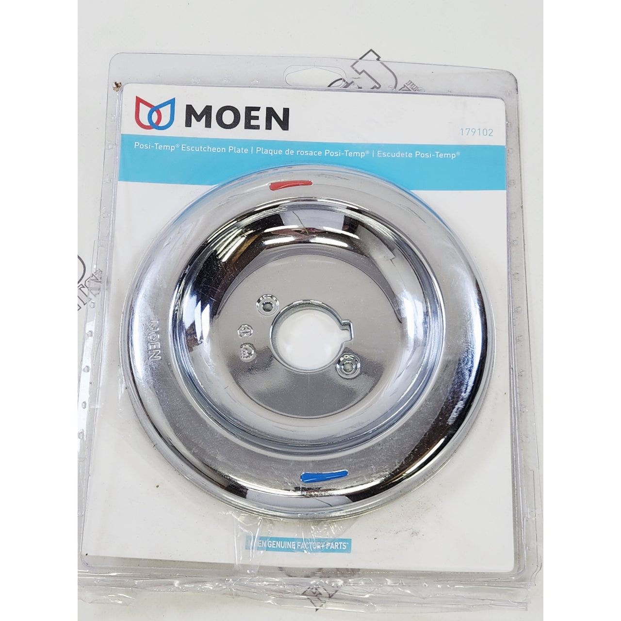 Moen 179102 Posi-Temp 7-3/16" Tub Shower Valve Escutcheon Plate - Chrome