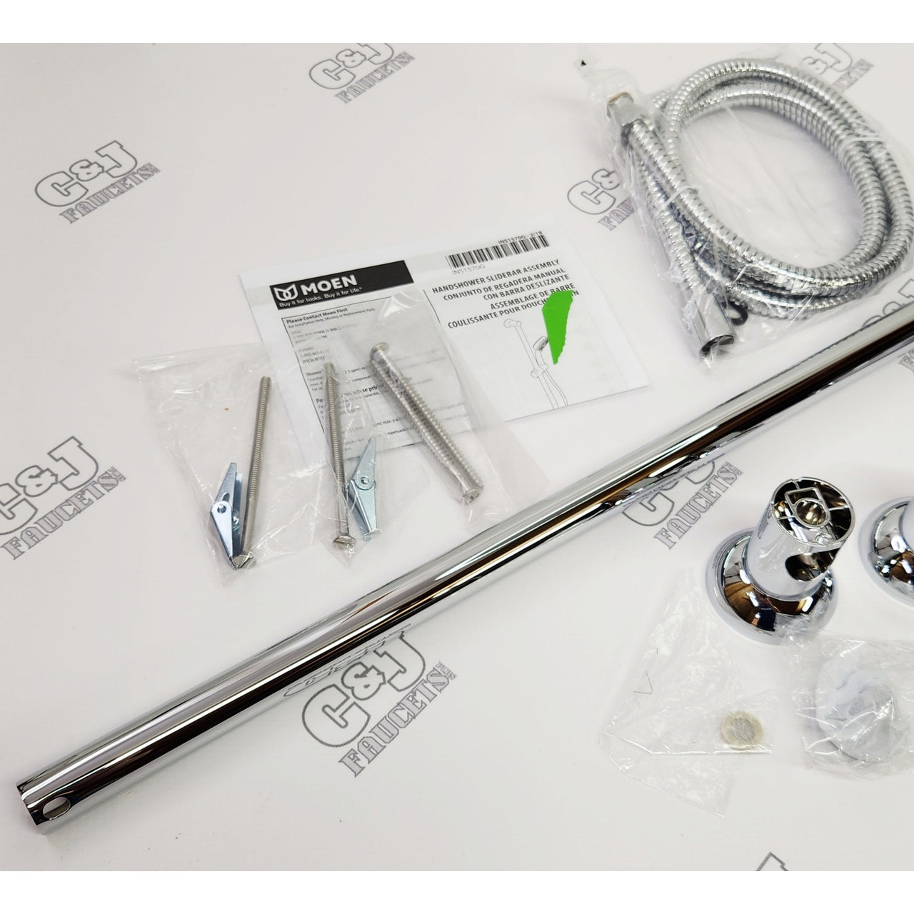 Moen 3667EP 1.75 GPM Multi Function Hand Shower with Slide Bar - Chrome READ