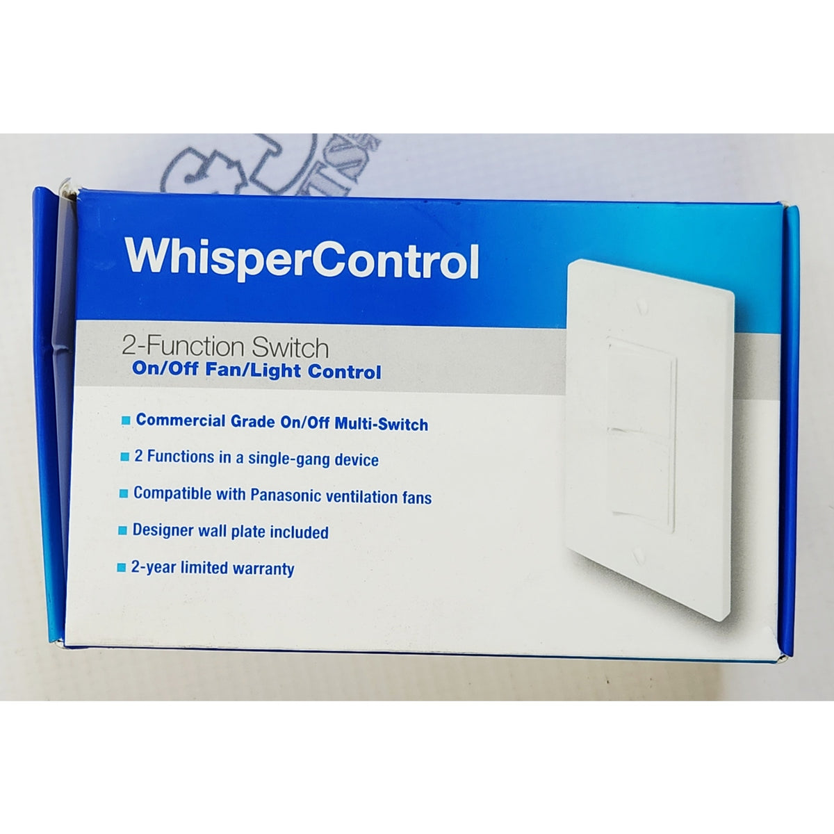 Panasonic FV-WCSW21-W EcoSwitch Single Gang 2 Function Wall Switch - White
