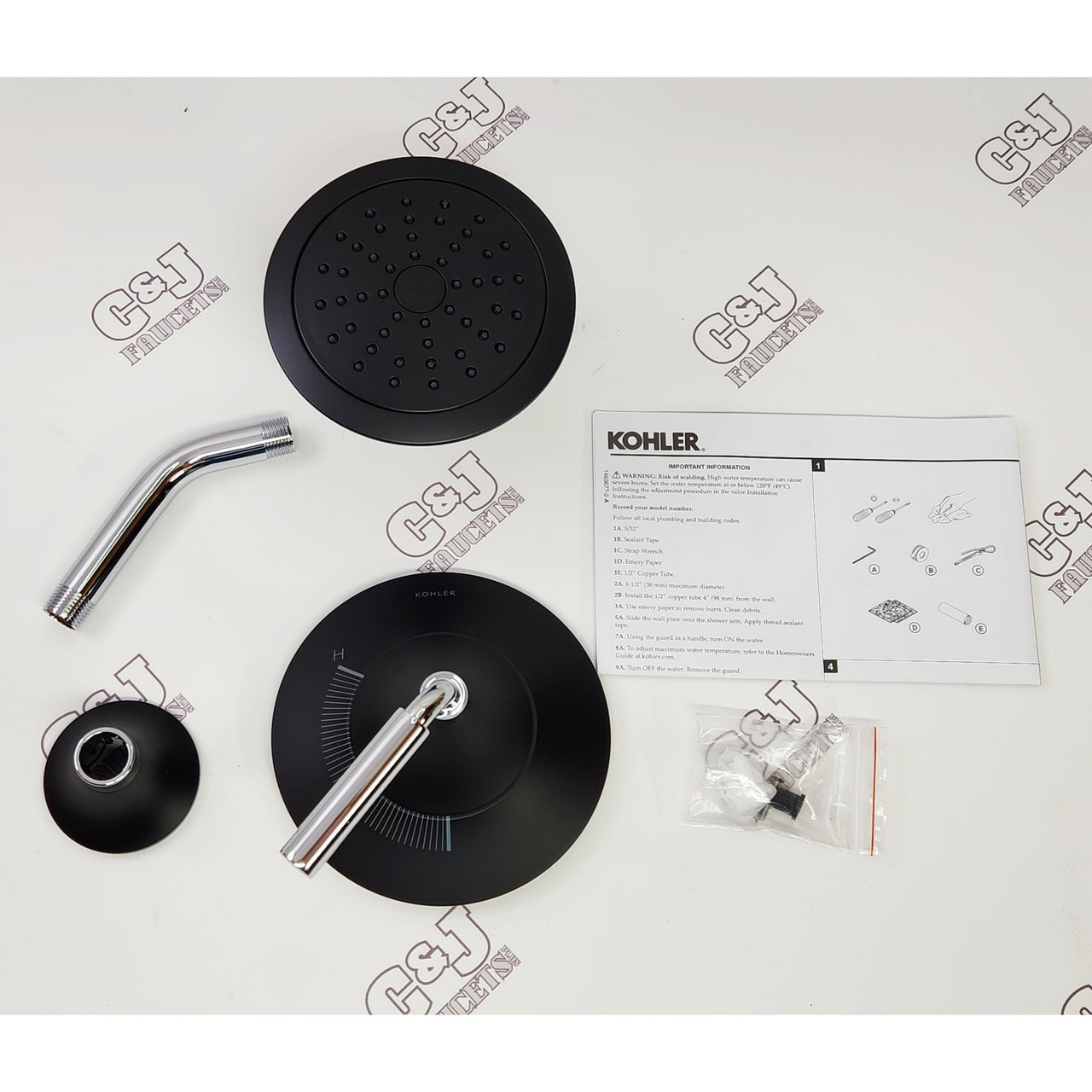 Kohler TS27420-4G-CBL Tone 1.75 GPM Shower Trim Only - Chrome with Matte Black