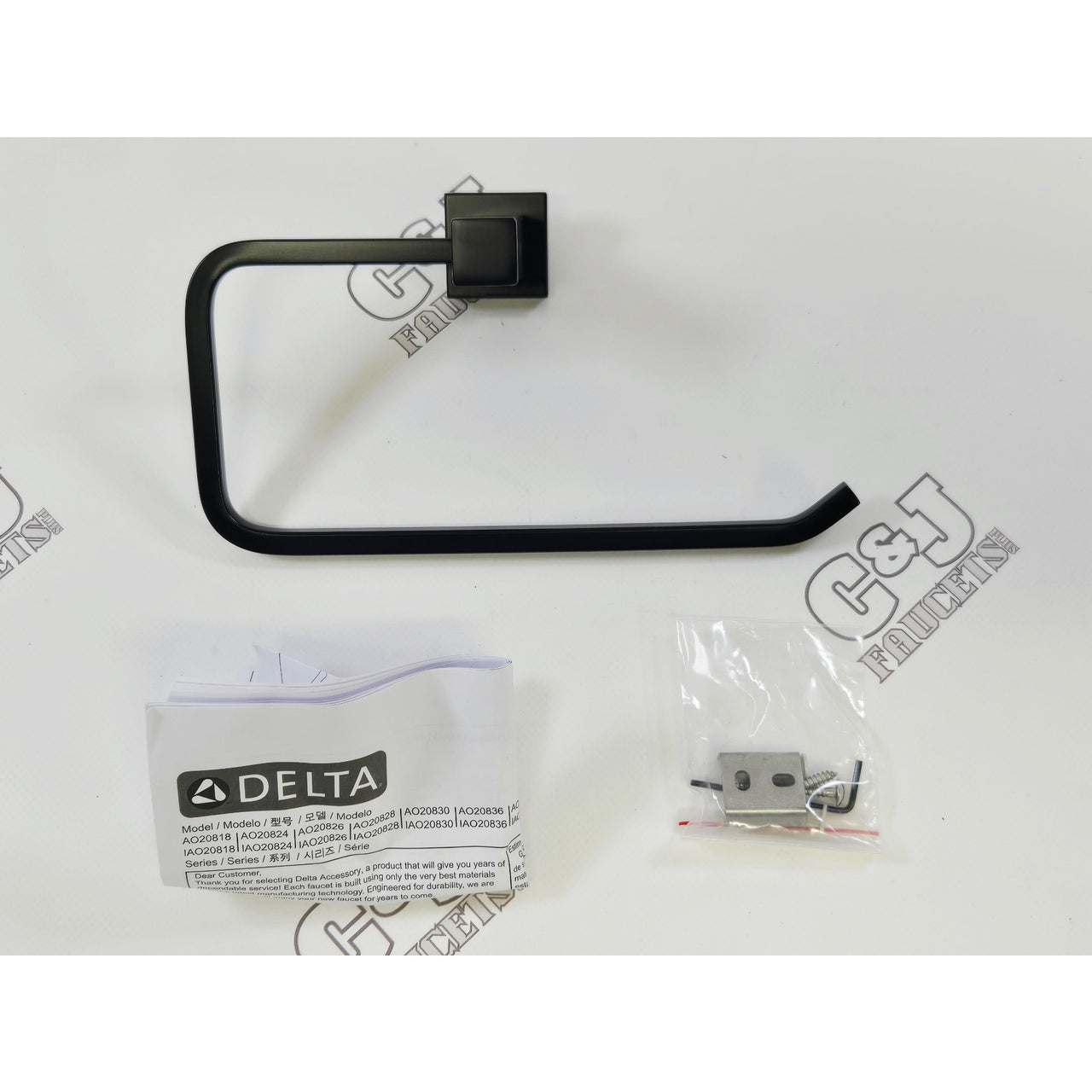 Delta IAO20846-BL Velum 8-3/8" Wall Mounted Towel Ring - Matte Black