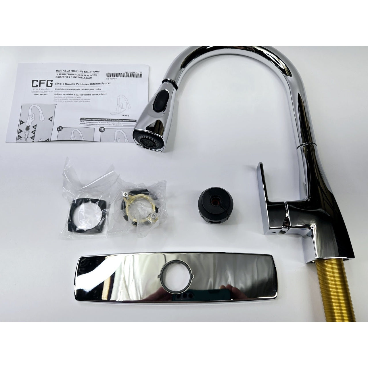 Moen CFG 76162 Slate One Handle High Arc Pulldown Kitchen Faucet - Chrome