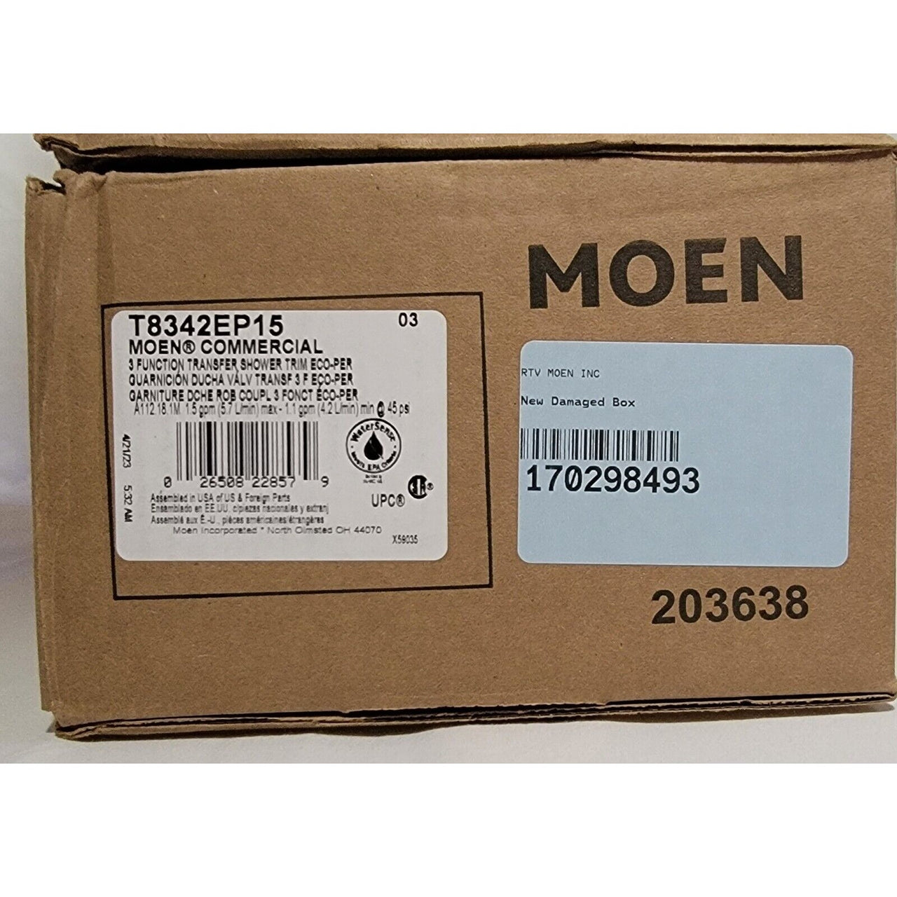 Moen T8342EP15 Posi-Temp Commercial Shower System Trim Only - Chrome*