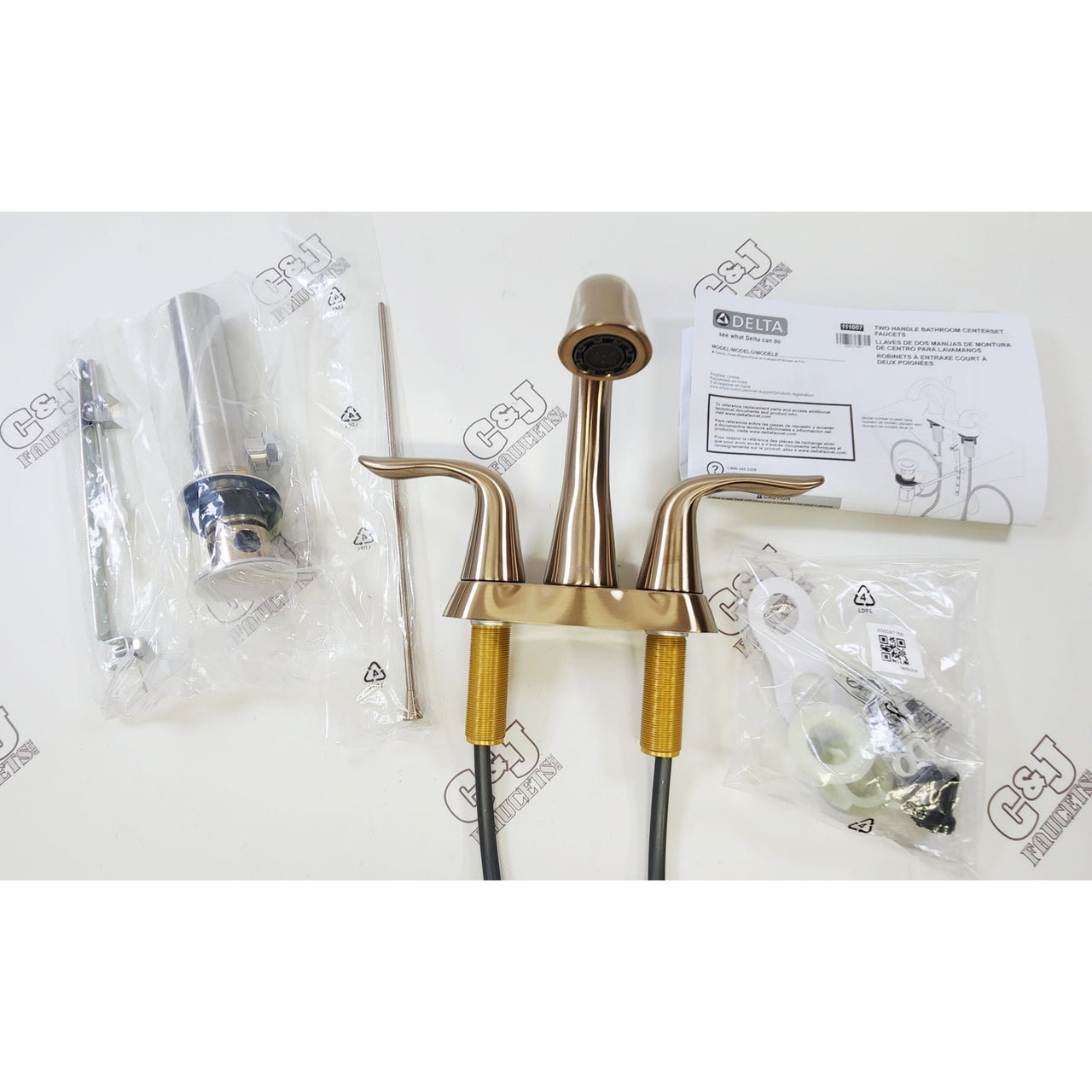 Delta 2538-CZMPU-DST Lahara 1.2 GPM Centerset Bathroom Faucet - Champagne Bronze