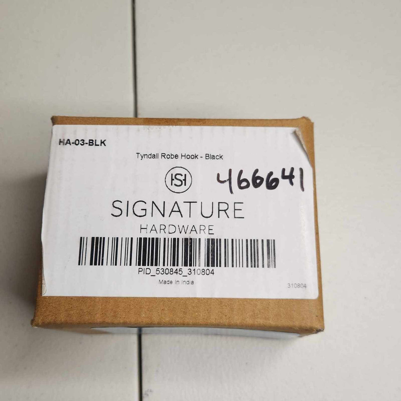Signature Hardware 466641 Tyndall Robe Hook - Black