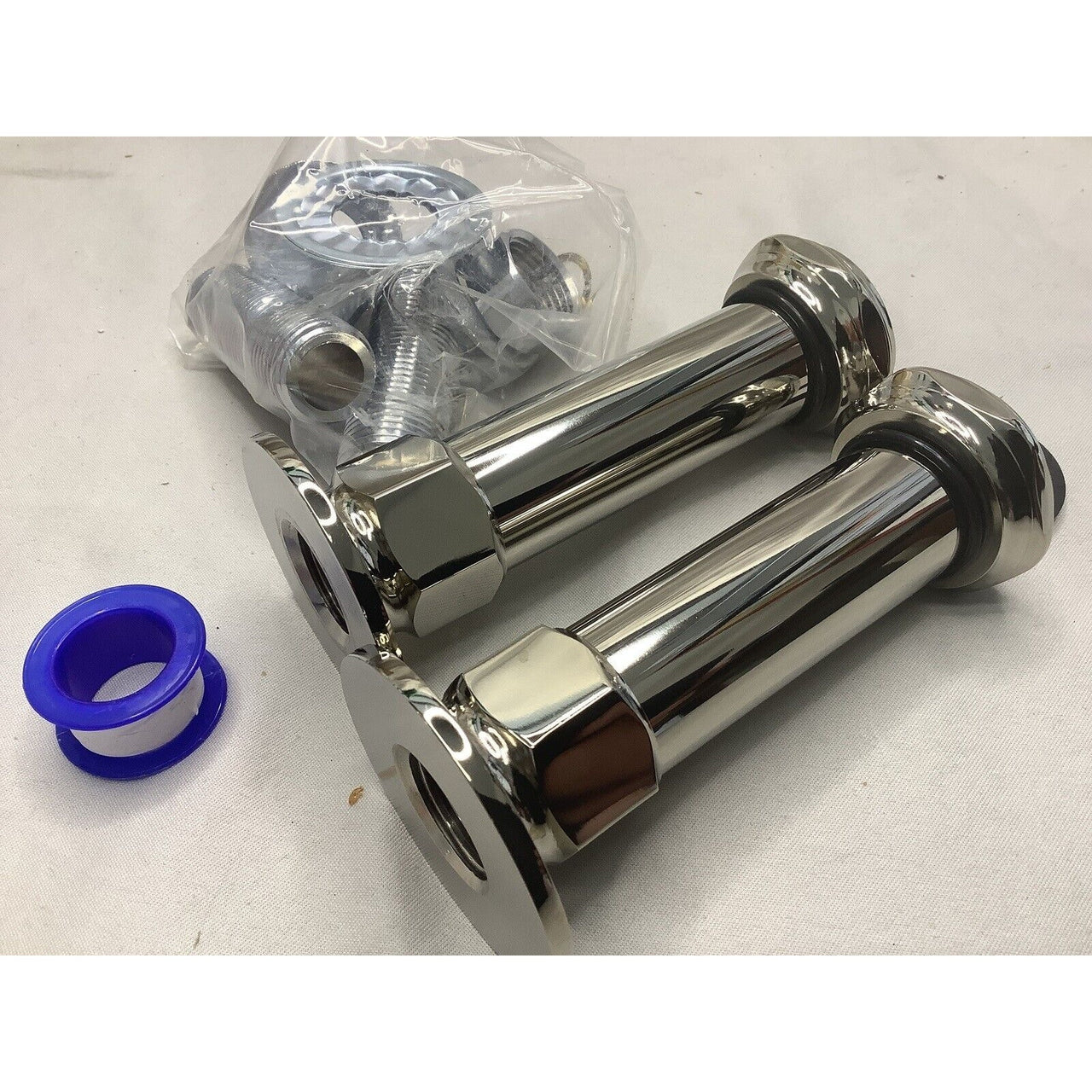 Signature Hardware 418109 4" Wall-Mount Coupler, Set of 2 - Polished Nickel